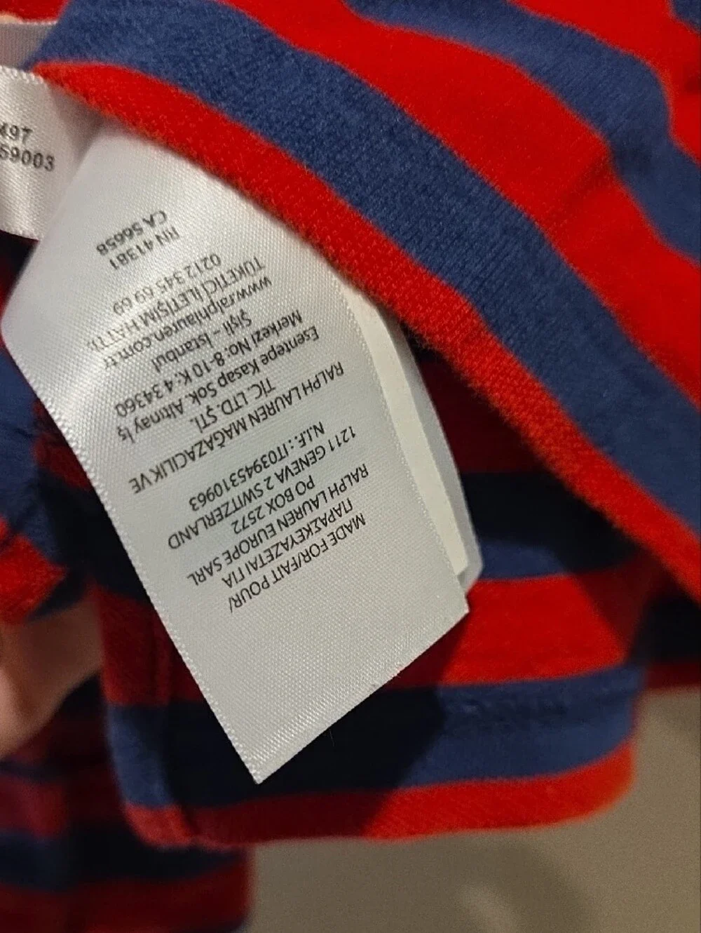 Polo by Ralph Lauren Red and Navy Striped Kids Long-Sleeve Polo 2t